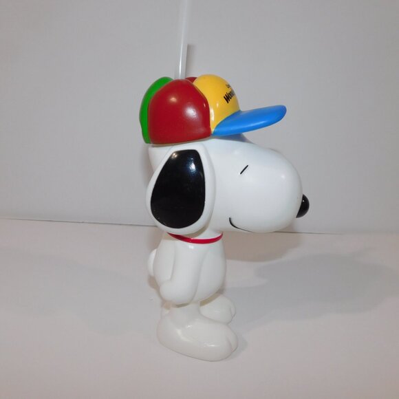 2010 Canada's Wonderland 22oz Peanuts Snoopy souvenir Travel Cup Water Bottle - Picture 2 of 9